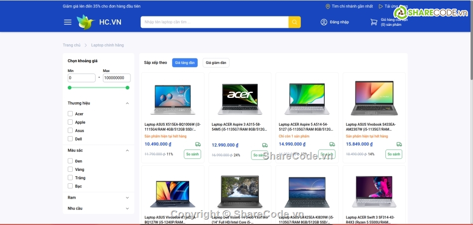 website,website đẹp,bán laptop