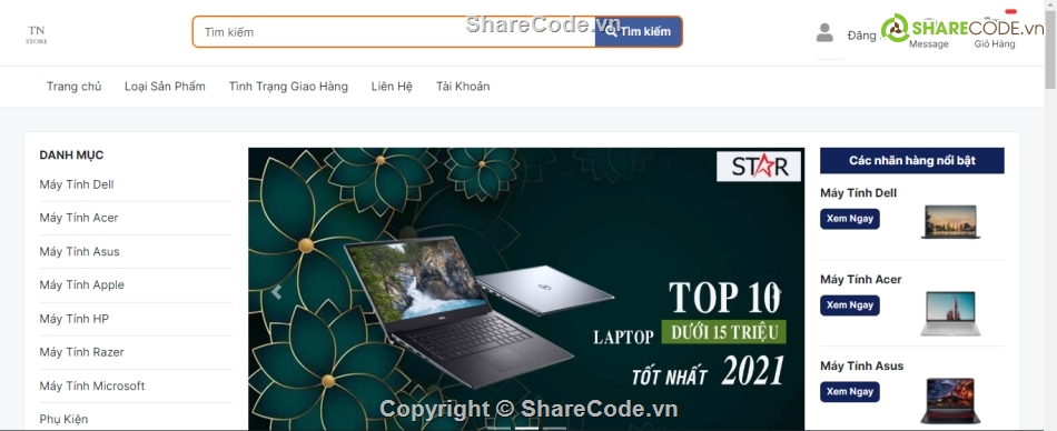 Source code Website bán laptop,Code Website bán laptop,Web bán máy tính  ASP.Net