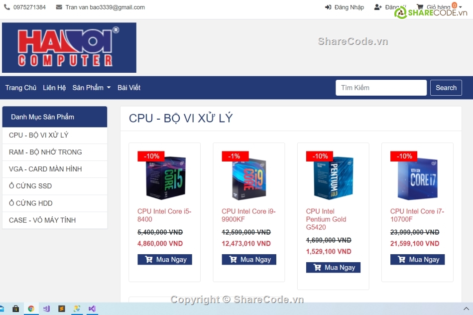 Web bán máy tính,Website bán linh kiện máy tính,Web bán linh kiện máy tính,code bán máy tính linh kiện