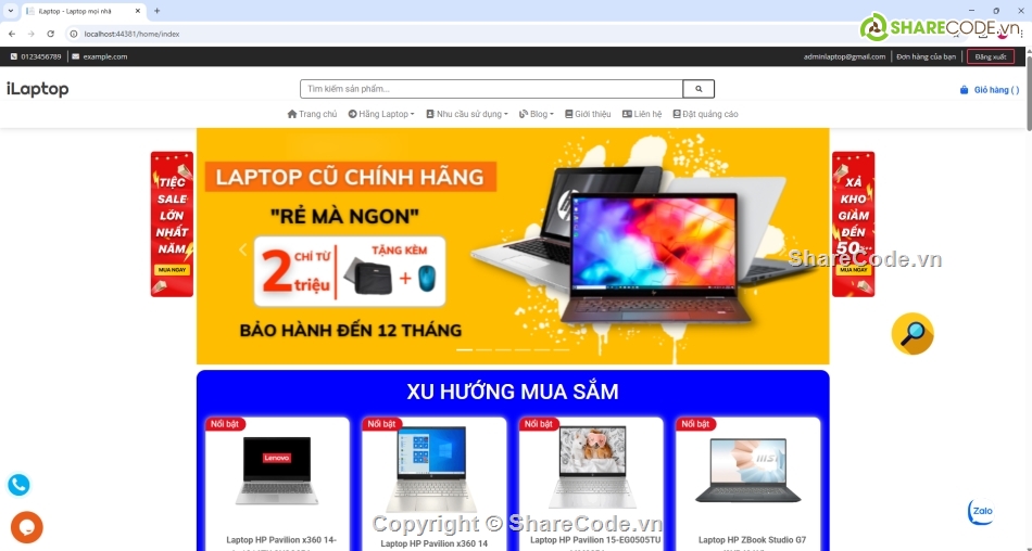 Web bán máy tính,code máy tính,full code + báo cáo