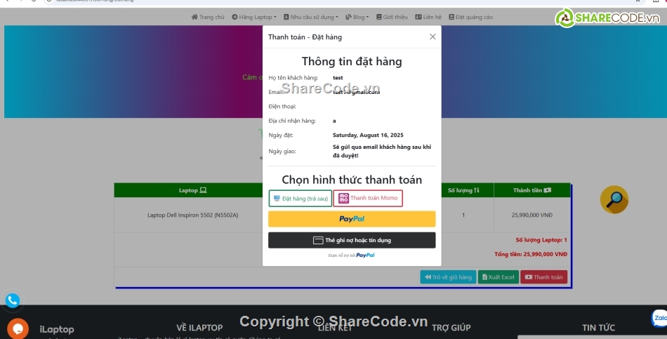 Web bán máy tính,code máy tính,full code + báo cáo