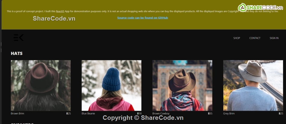 Web bán mũ,reactjs,react