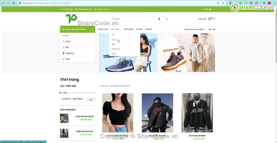 web bán quần áo,code web bán quần áo php mcv,web bán quần áo mvc,web bán quần áo php,web php