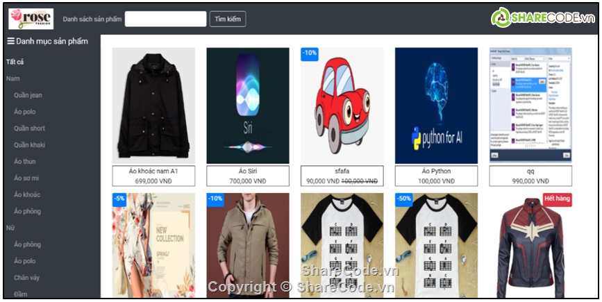 web bán quần áo,full báo cáo,bán quần áo