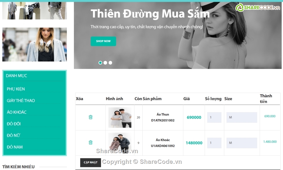 Web bán hàng,website thời trang,code bán hàng,source code bán hàng