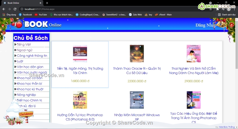 Website asp.net,asp,bán,bán hàng asp.net,đồ án bán sách,Website bán sách MVC5