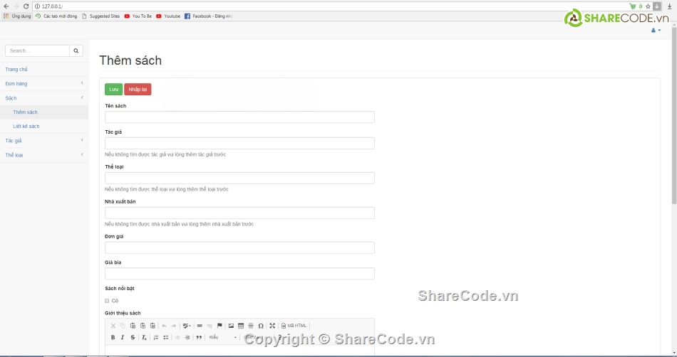 web bán sách,php thuần,giao diện web