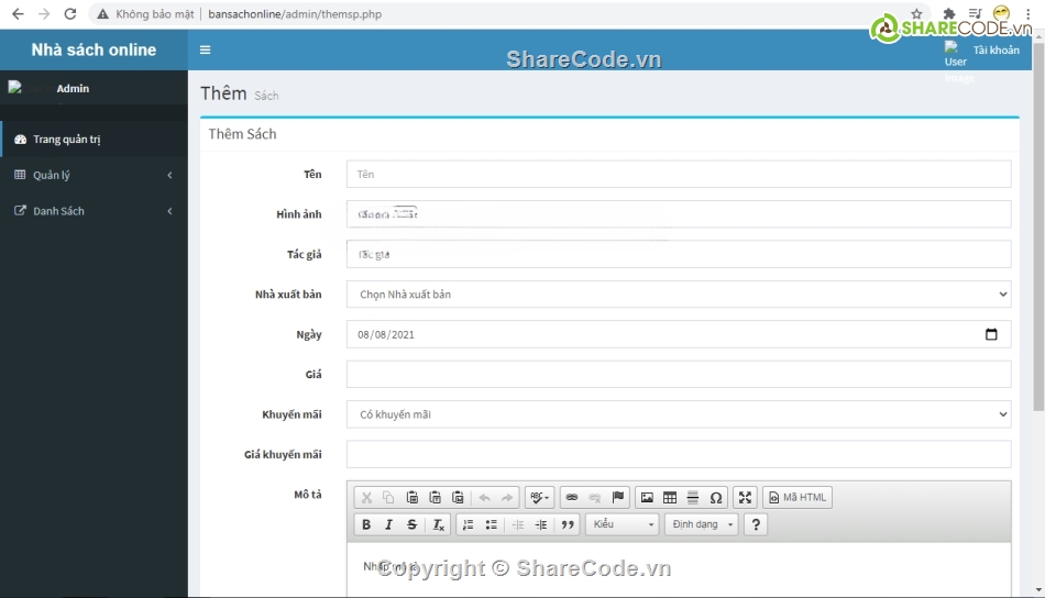 web bán sách,php thuần,đầy đủ chức năng