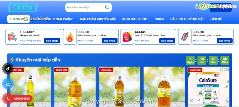 Giao diện đẹp,chuẩn SEO,Code Shop Bán Hàng Online,Chuẩn mobile,responsive 100%