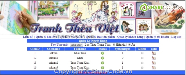 web tranh thêu,web bán tranh theu,web bán tranh ảnh,web bán hàng,web bán tranh