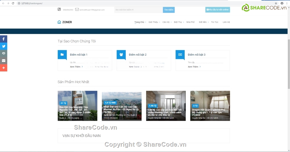 web php,web bất động sản,website bất động sản