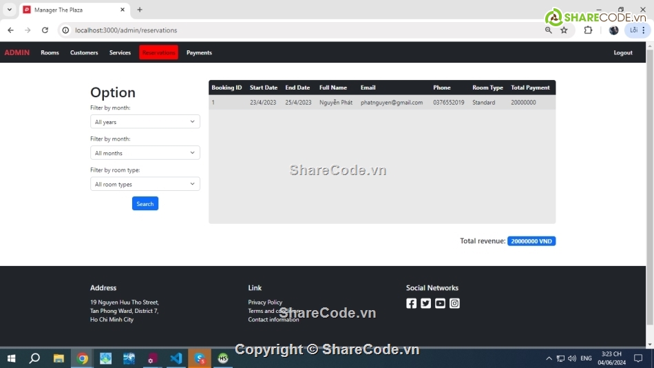 Share code web đặt phòng khách sạn,Source code web quản lý khách sạn,Website khách sạn