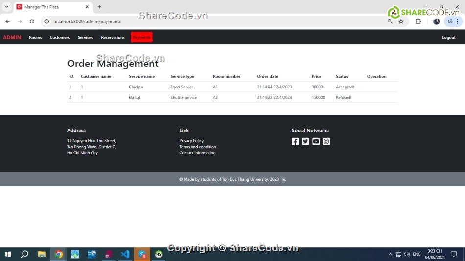 Share code web đặt phòng khách sạn,Source code web quản lý khách sạn,Website khách sạn