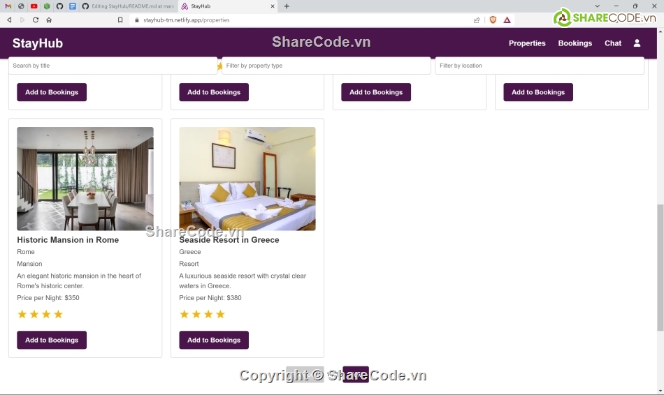 web cho thuê nhà,nghỉ dưỡng,homstay