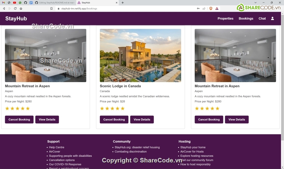web cho thuê nhà,nghỉ dưỡng,homstay