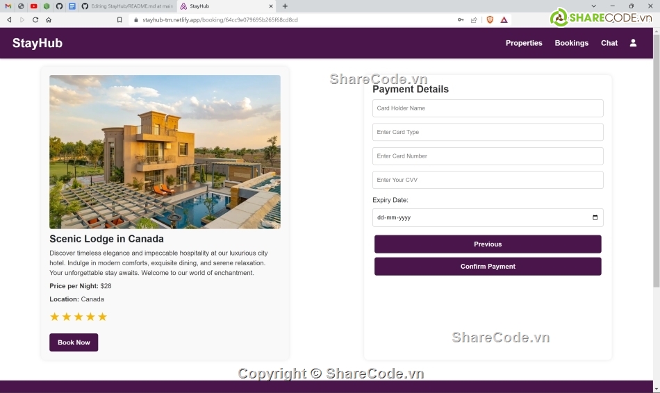 web cho thuê nhà,nghỉ dưỡng,homstay
