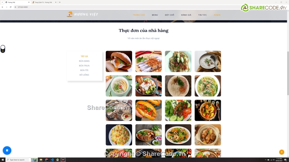 php laravel,Website php,nhà hàng,đặt hàng,web quản lý nhà hàng