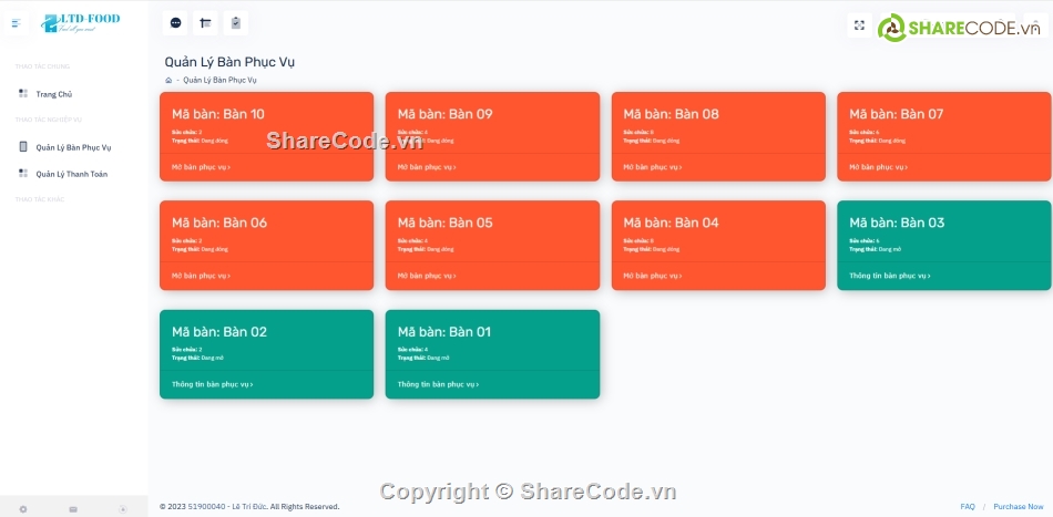 quán ăn,Website quán ăn,đặt bàn