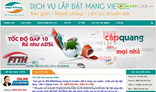 Website giới thiệu,Web dịch vụ,Website dịch vụ Viettel,website kinh doanh công ty