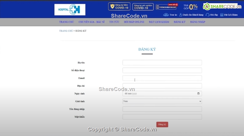 website,website online,website đặt lịch khám online