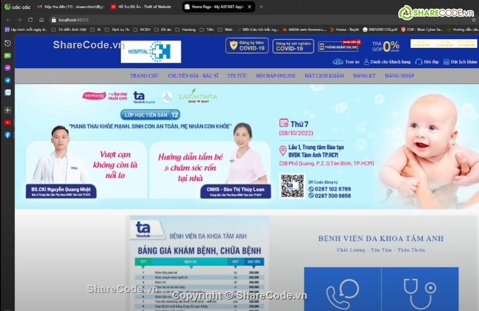 website,website online,website đặt lịch khám online