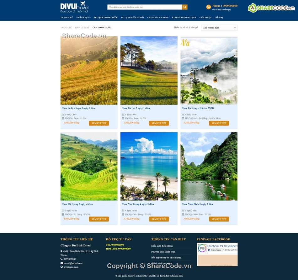 Website du lịch,website du lịch,website giới thiệu khách sạn,web giới thiệu tour du lịch,code du lịch đặt phòng