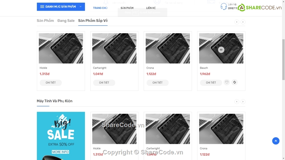 Code web bán máy tính,code web giới thiệu máy tính,Code web bán công nghệ,web bán hàng máy tính