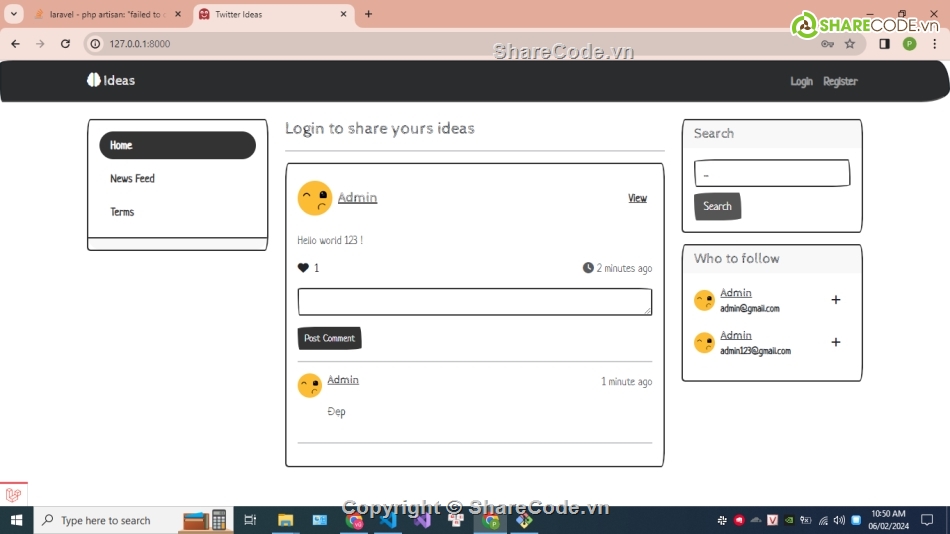 đồ án web php,laravel 10,mạng xã hội,social media,php,Code web