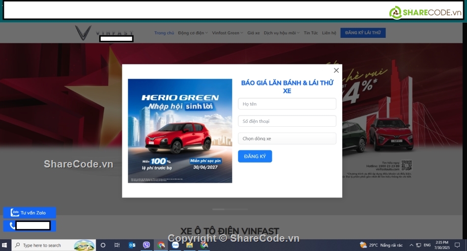 ô tô,website ô tô vinfast,website,bán website xe ô tô vinfast