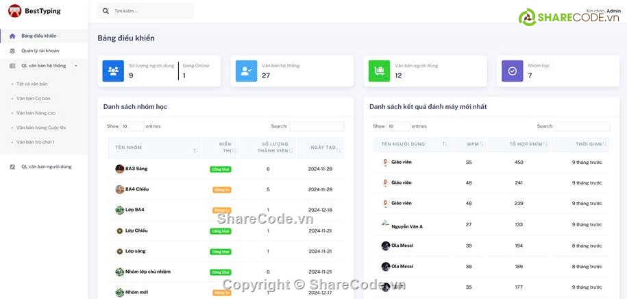 Website luyện gõ phím ASP.NET MVC,SQL Server,lập trình web,asp.net,MVC,full báo cáo và slide