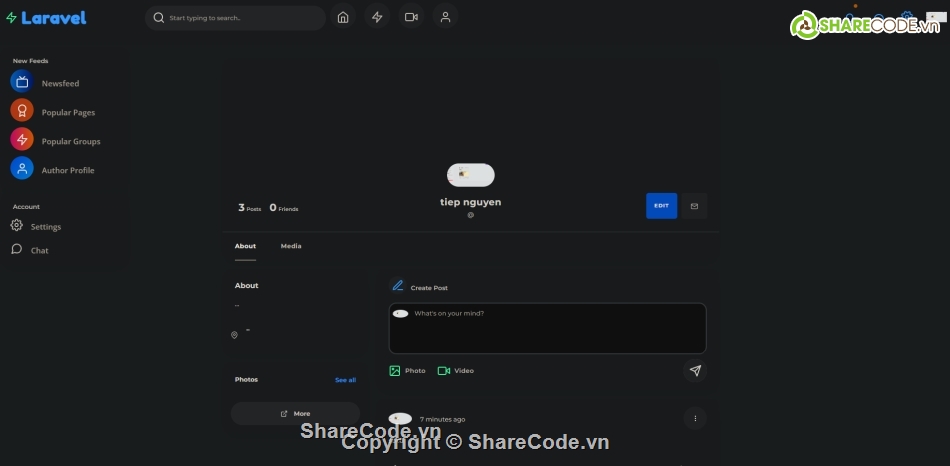 Website php,mạng xã hội,mysql,php laravel,php mysql,laravel php