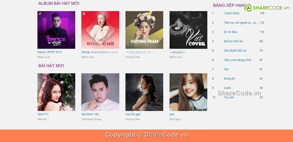 web nhạc,php thuần website,web php
