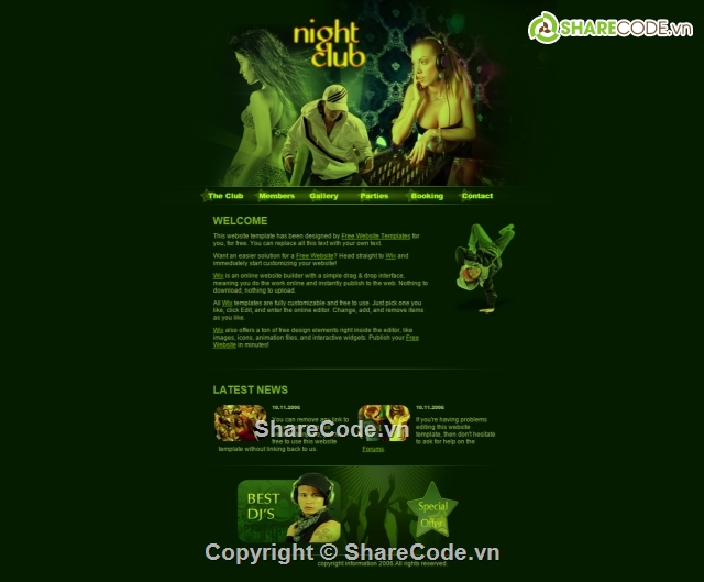 website đẹp,Website night club,website thiết kế,mã nguồn web,web nghe nhạc