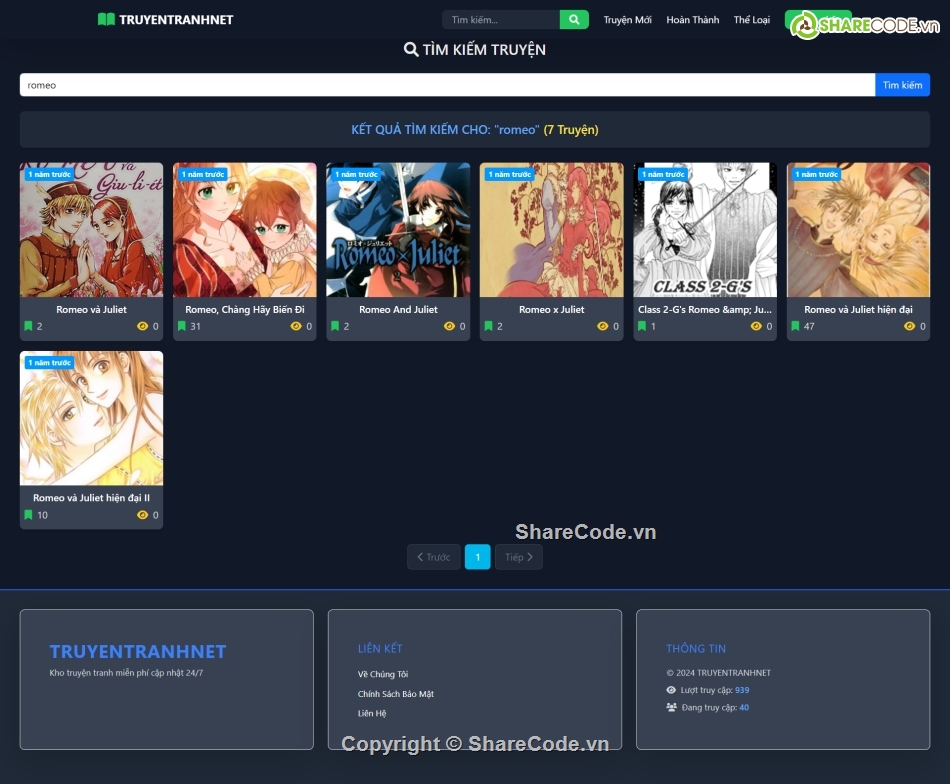 web truyện,theme truyện tranh,Code truyện tranh web đọc truyện,Theme WordPress đọc truyện,website truyện tranh
