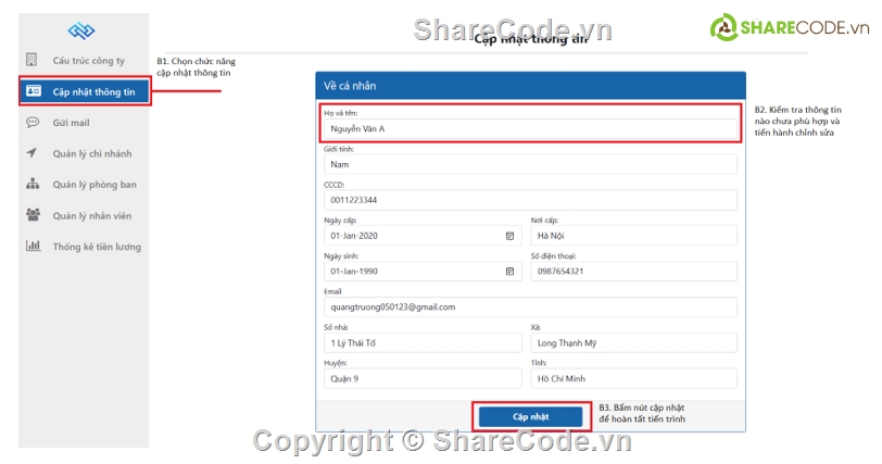 Quản lí,Quản lí nhân sự,Website công ty