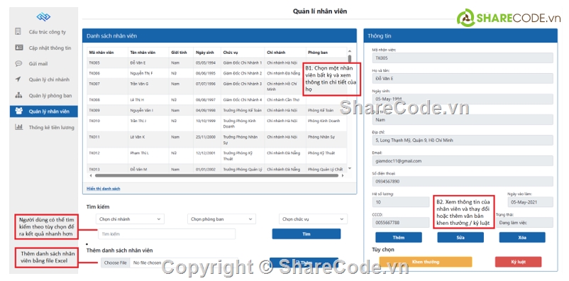 Quản lí,Quản lí nhân sự,Website công ty
