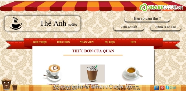 Website giới thiệu,web cà phê thế kỷ,web cafe,web coffe