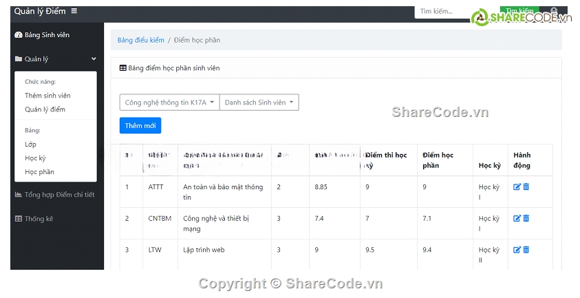 website quản lý điểm,web quản lý sinh viên,web php
