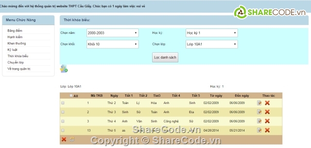 web quản lý điểm,web trường học,quản lý điểm,quản lý trường học