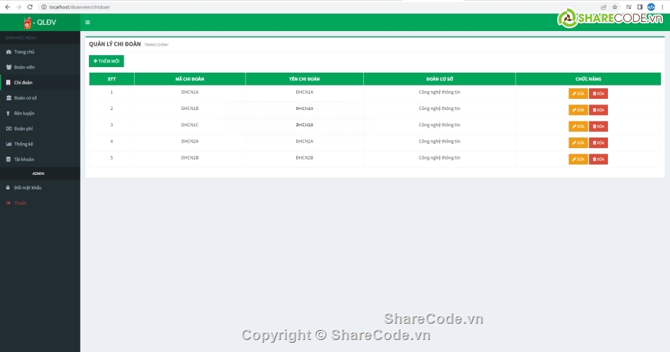 Website quản lý,Code quản lý,Code quản lý đoàn viên