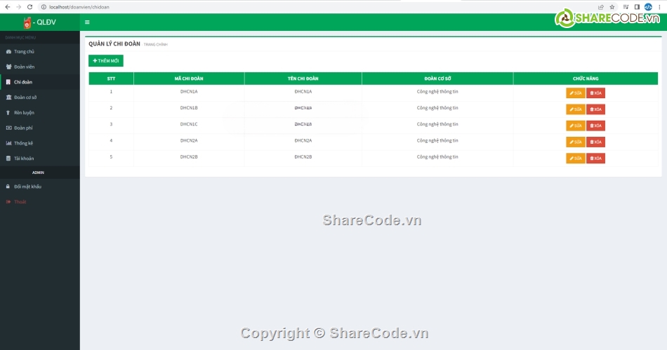 Website quản lý,Code quản lý,Code quản lý đoàn viên