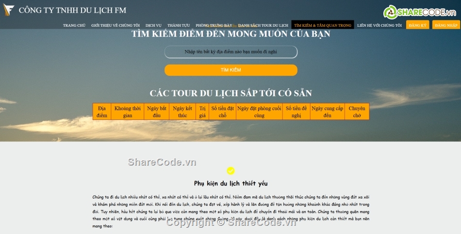 Website du lịch,Website quản lý,Website php,quản lý du lịch