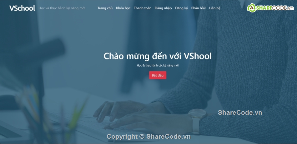 Website quản lý,khóa học,cơ bản