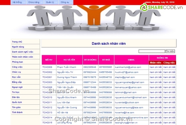 quản lý nhân sự,website quan ly nhan su,web quản lý,quản lý nhân viên