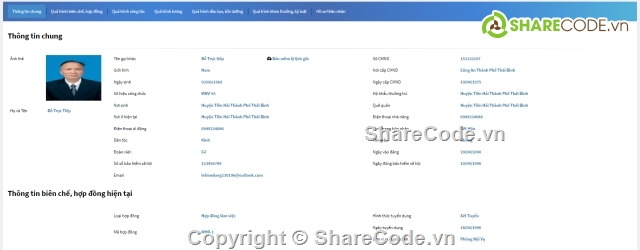Code quản lý,web quản lý cán bộ,web quản lý,phù hợp cho cán bộ quản lý,quản lý công chức,quản lý hồ sơ công chức