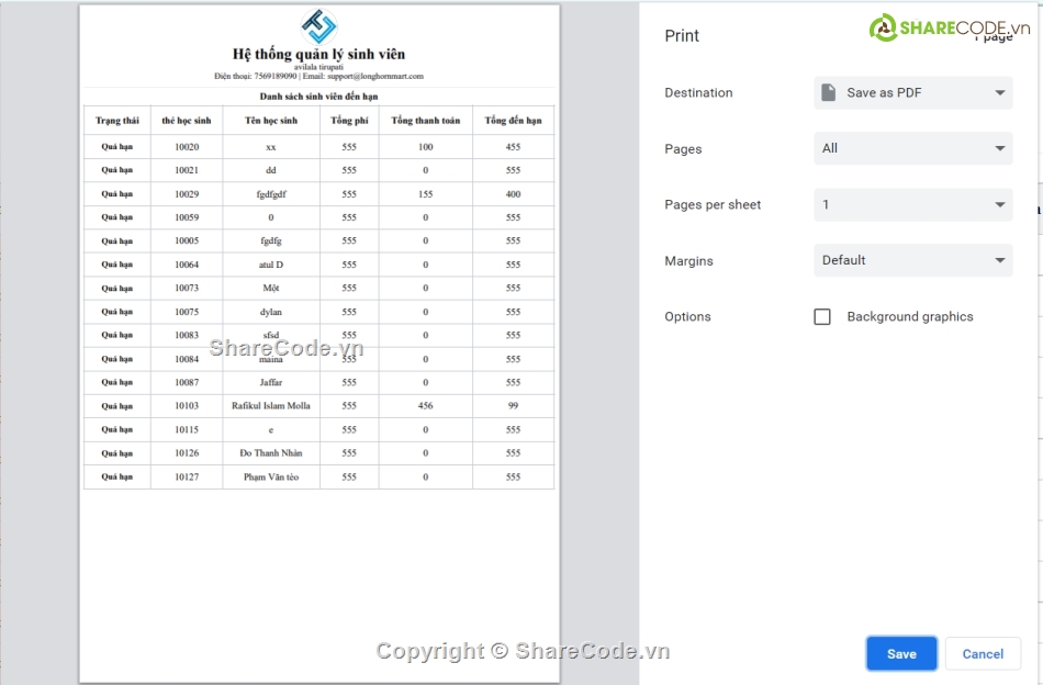 hệ thống quản lý sinh viên,website quản lý sinh viên PHP,web quản lý học sinh,đồ án quản lý sinh viên