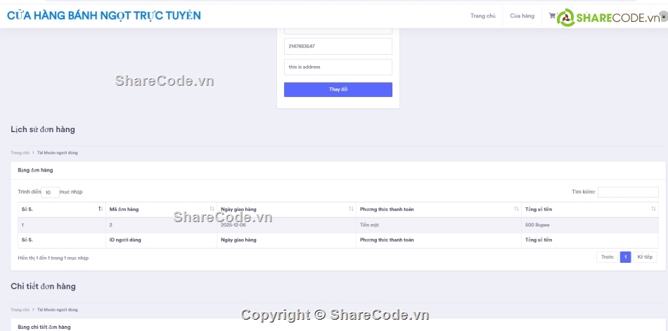 Website quản lý,bán bánh,cửa hàng bánh