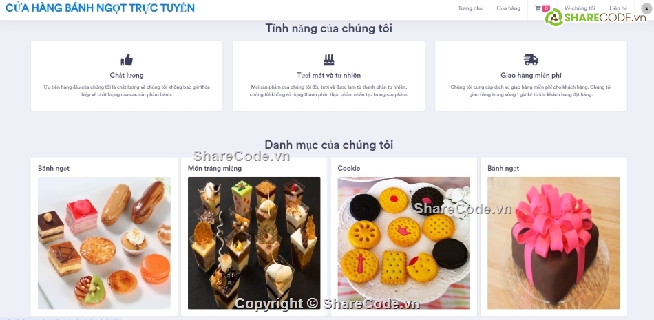 Website quản lý,bán bánh,cửa hàng bánh