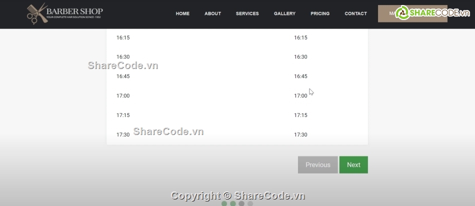 Website quản lý,tiệm cắt tóc,quản lý