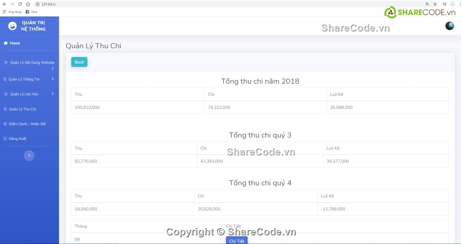 code php thuần,php thuần,trung tâm,web quản lý